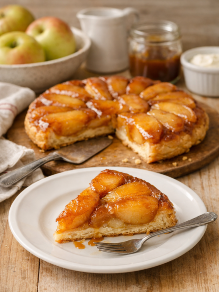 tarte aux pommes caramélisée façcon tatin