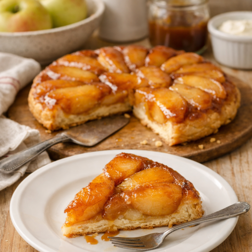 tarte aux pommes caramélisée façcon tatin