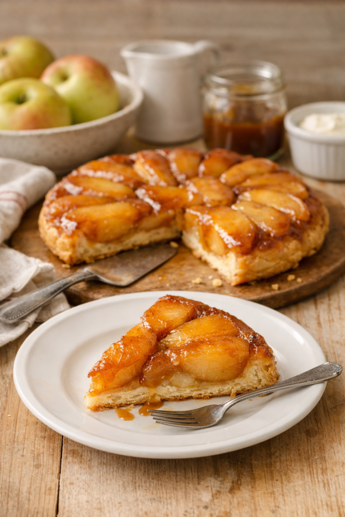 tarte aux pommes caramélisée façcon tatin