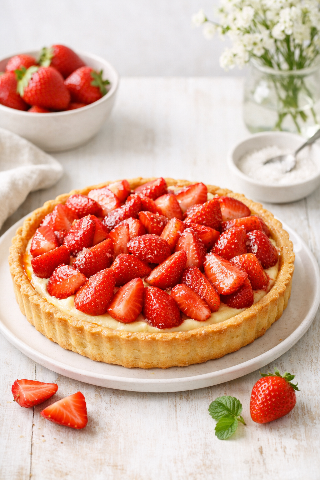 Tarte aux Fraises Maison – Fraîcheur & Crème Vanille